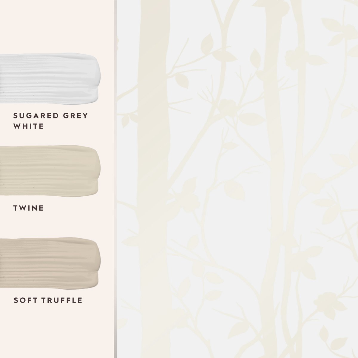 Papier peint Branches délicates en filigrane Cottonwood blanc, LAURA ASHLEY