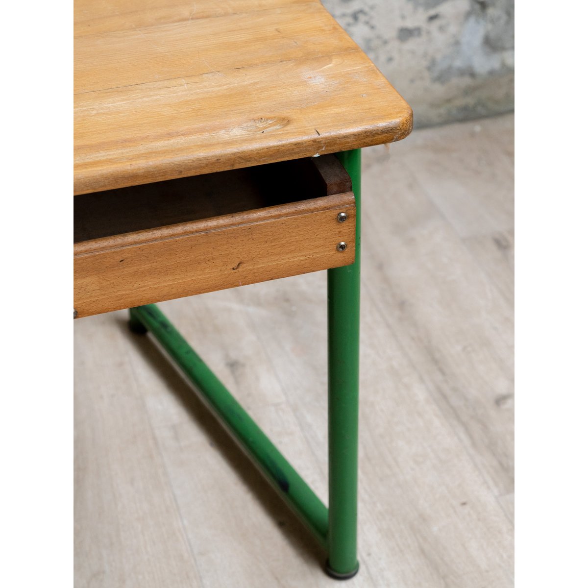 Bureau et la chaise d'écolier Edouard N°1090 - Bon état bois clair, DEBONGOUT
