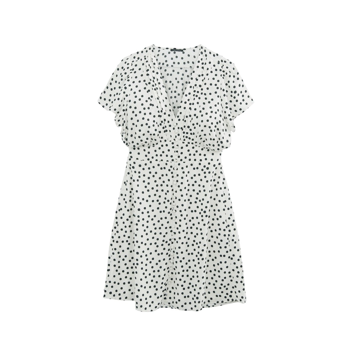 Robe courte imprimé pois blanc cassé, IKKS