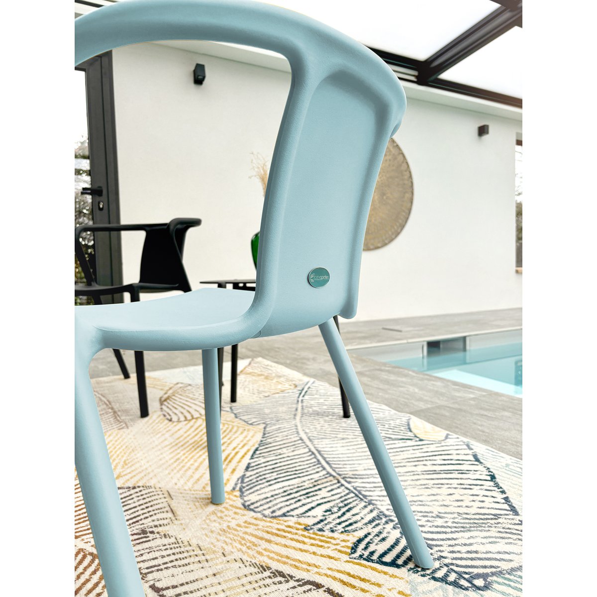 Fauteuil de jardin empilable en Polypropylène DIEGO bleu azur, CITY GARDEN