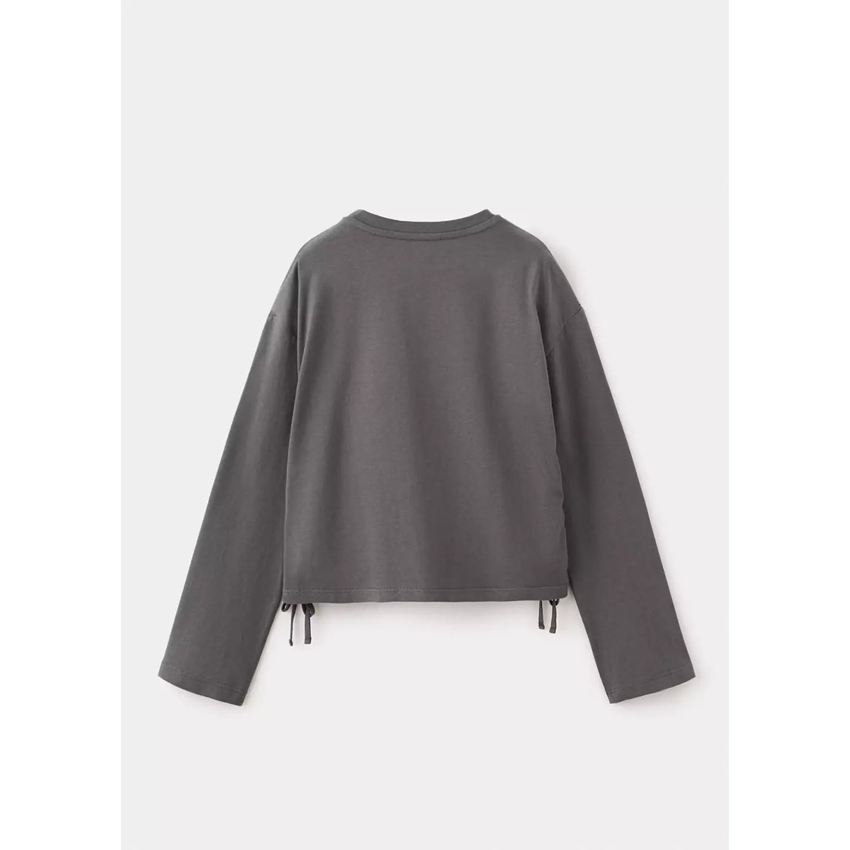 T-shirt coton détails froncés gris anthracite, MANGO KIDS