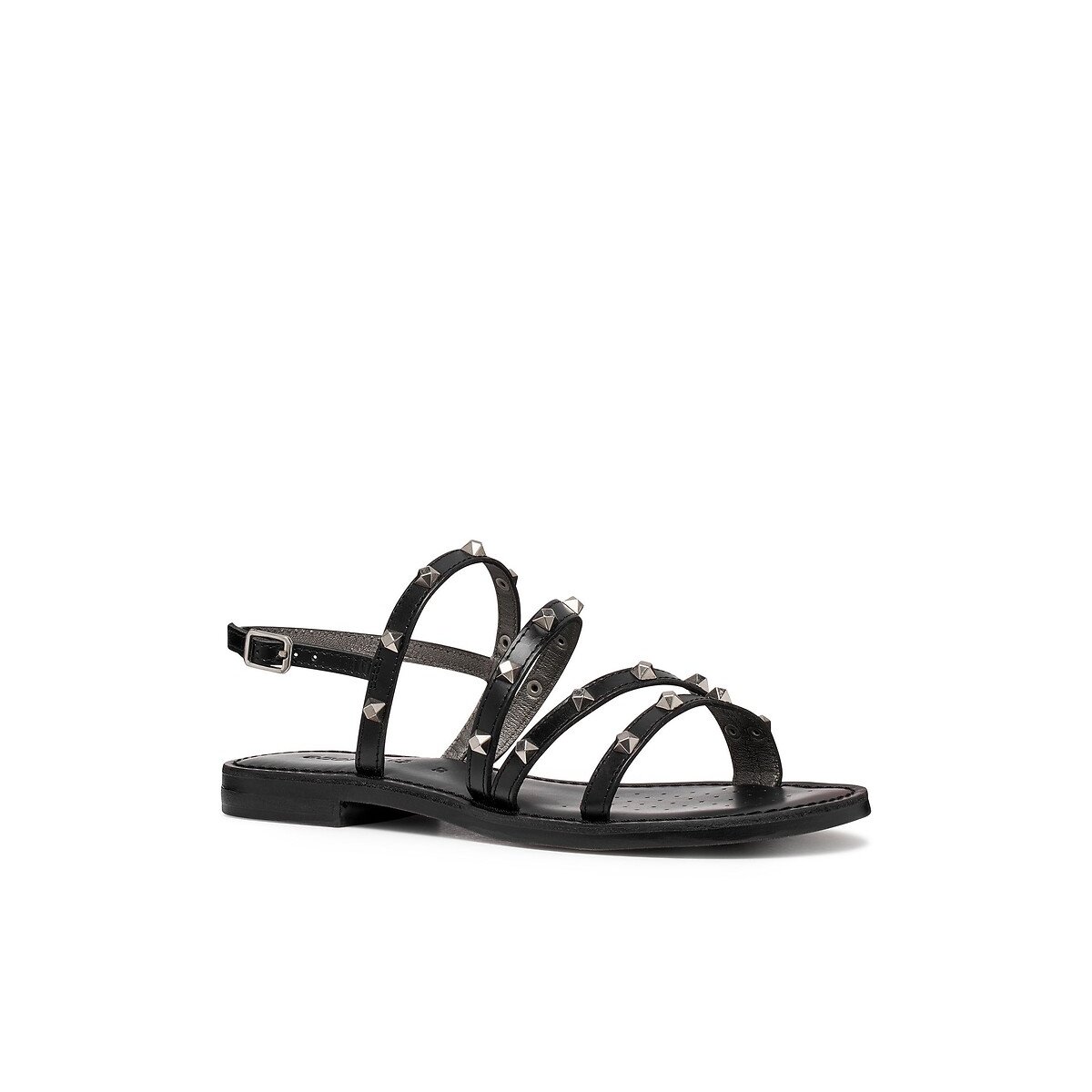Sandali piatti in pelle Maddalusia nero , GEOX