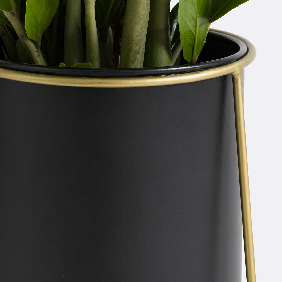 Vaso su base metallo ferro Ø22 cm Inaya nero/ottone, LA REDOUTE INTERIEURS