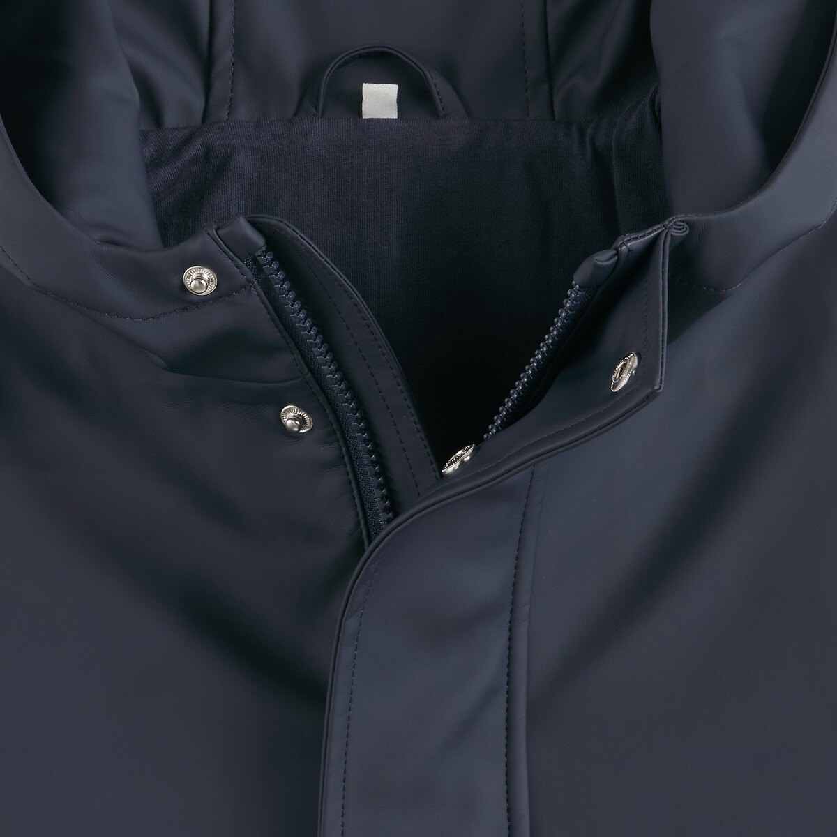 Regenjas met jersey voering en capuchon marineblauw, LA REDOUTE COLLECTIONS