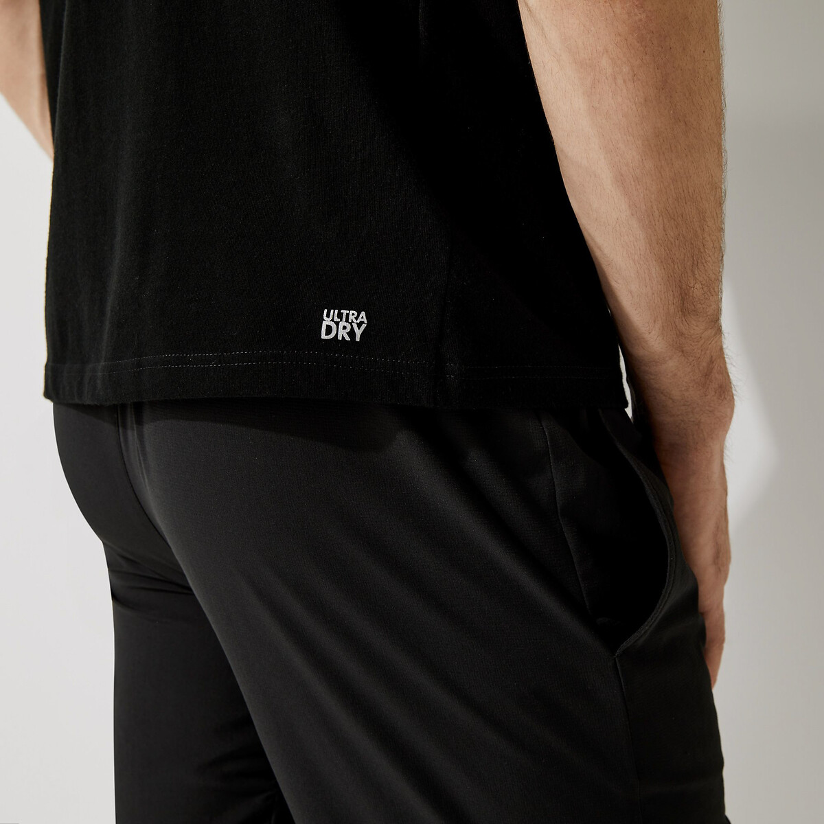 T-shirt met korte mouwen en ronde hals zwart, LACOSTE