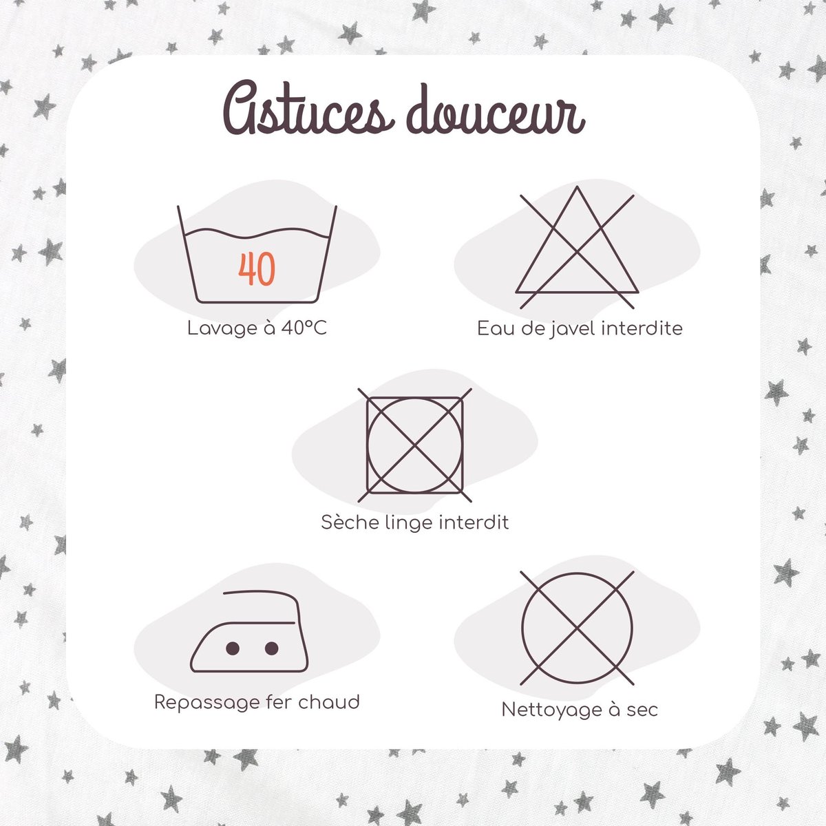 Drap Housse jersey - Etoiles blanco, TROIS KILOS SEPT