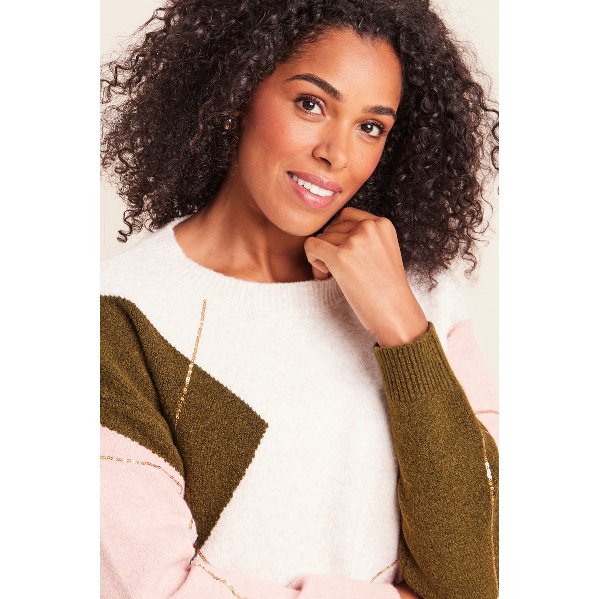 Pull col rond beige, BREAL