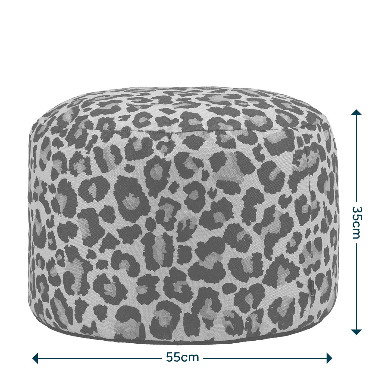 Pouf repose-pieds rond en tissu imprimé Oeko-Tex® - MILANO léopard, ICON