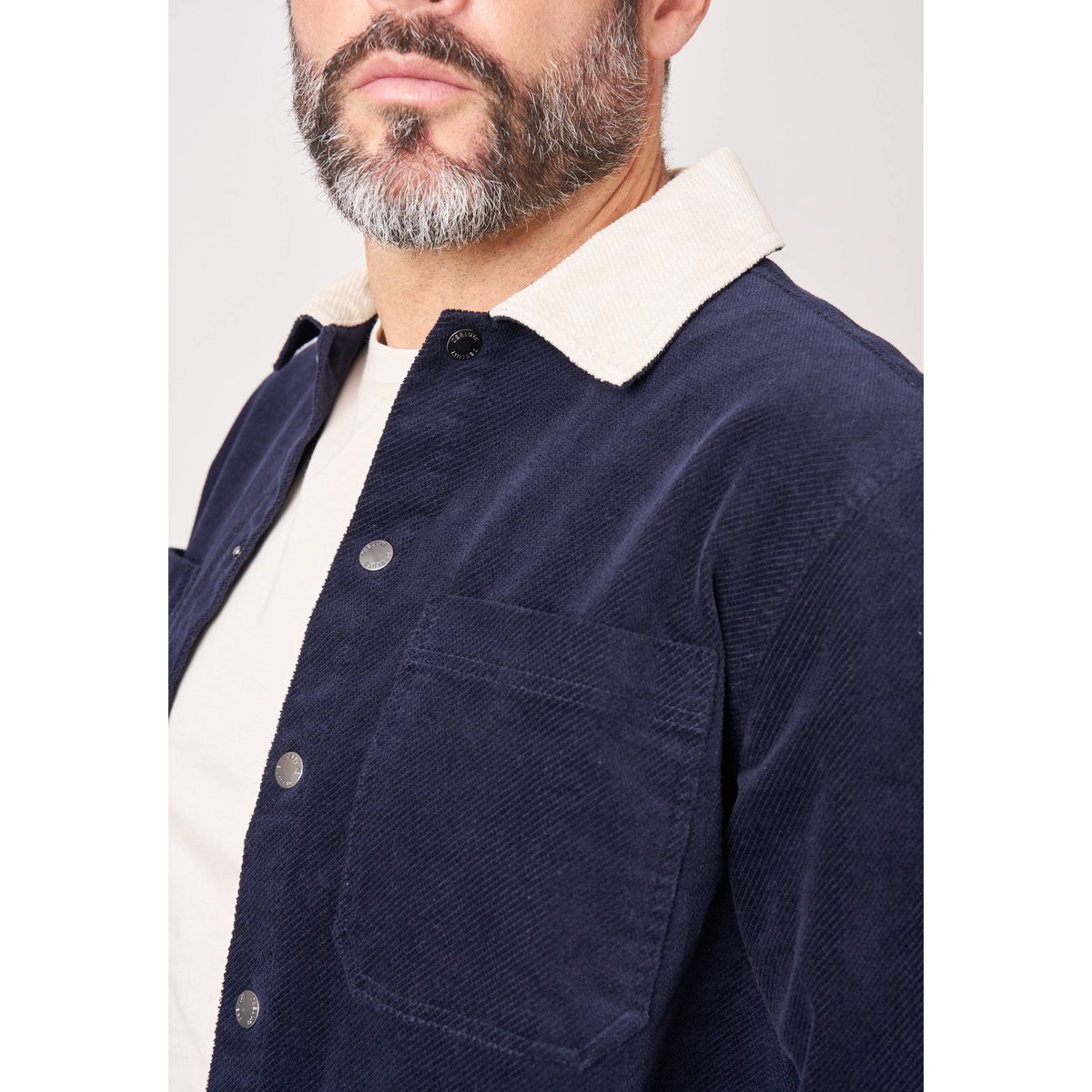 Chemise loose homme en coton GIDEON navy, DEELUXE