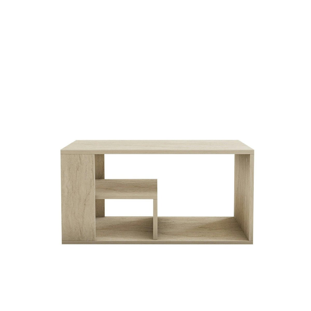 Table basse avec rangement ouvert effet travertin MARFA beige, PIER IMPORT