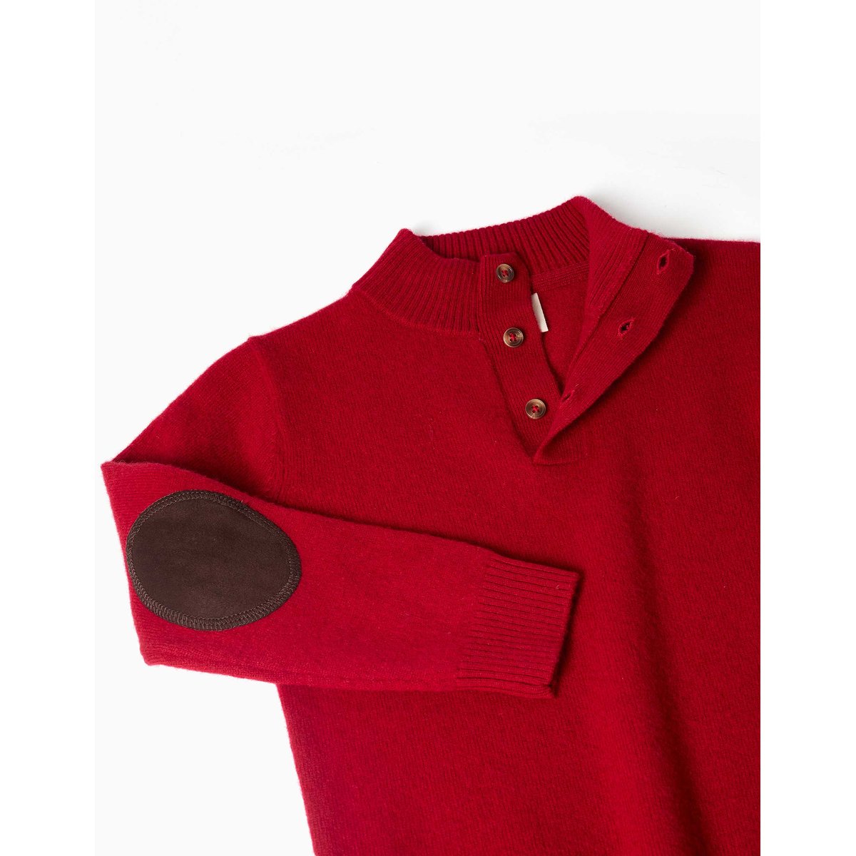 Pull en mélange de laine avec col montant rouge, ZIPPY
