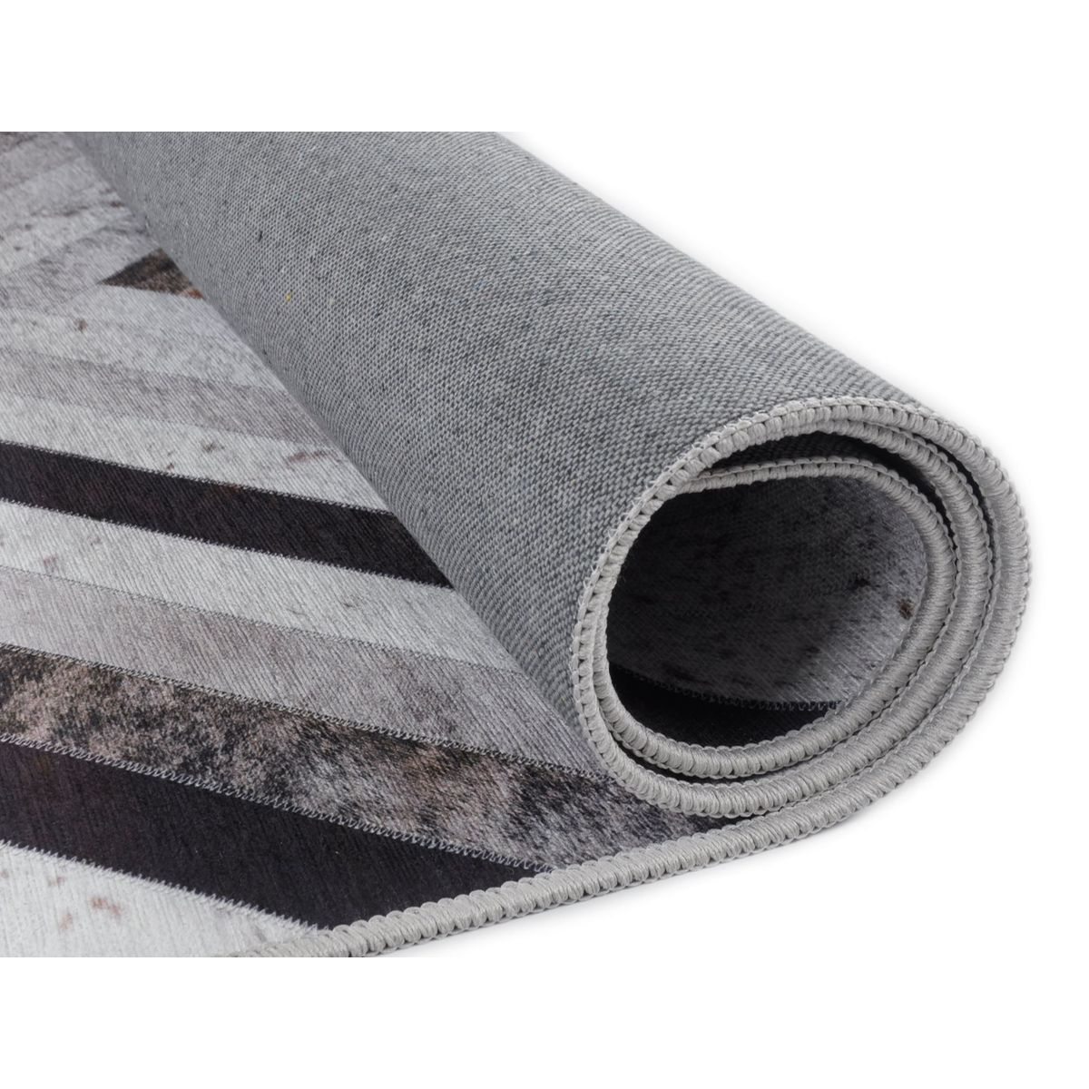 Tapis imprimé Serena, aspect cuir, plat gris, GINO FALCONE