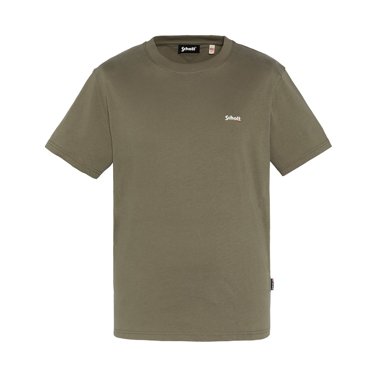 T-shirt manches courtes kaki, SCHOTT