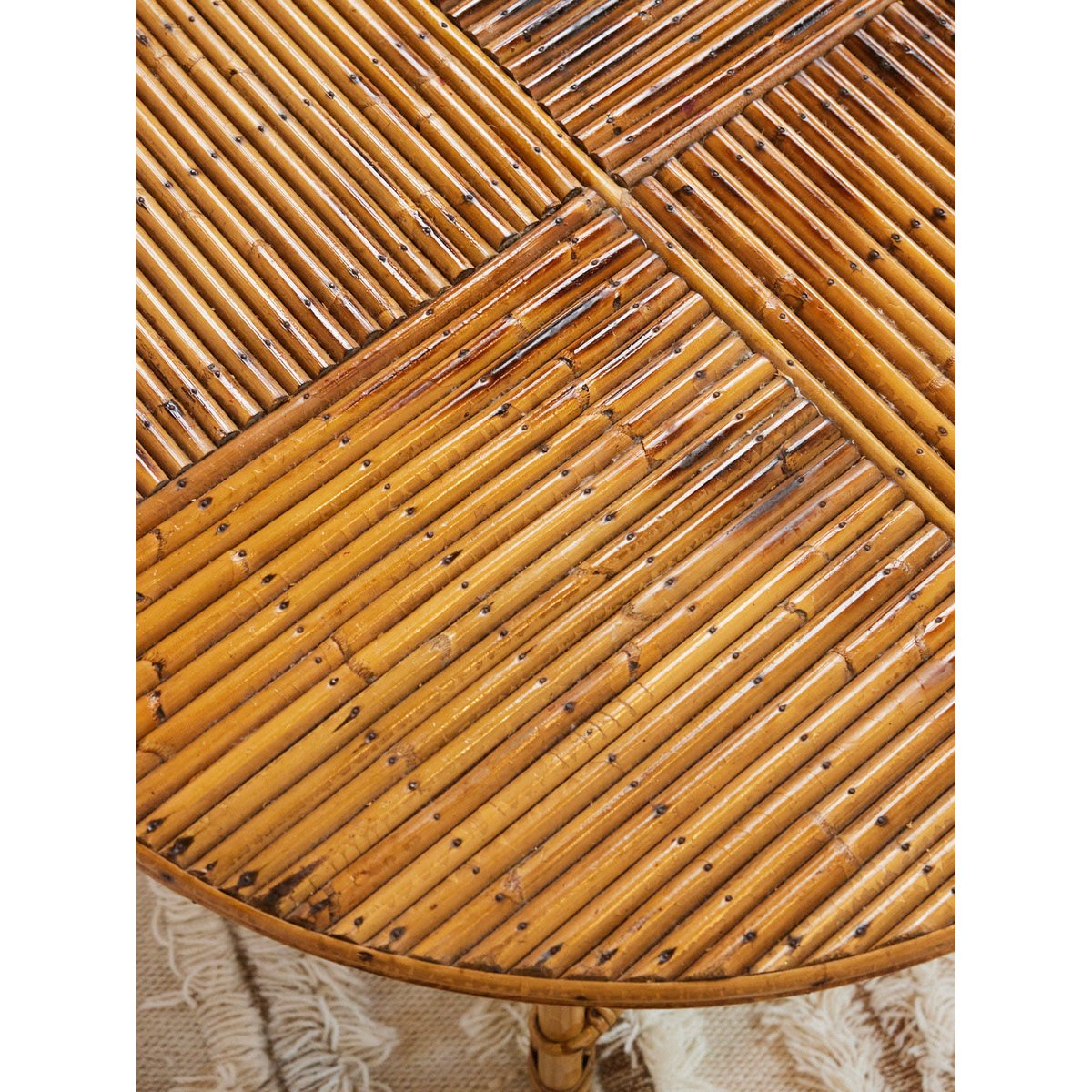 Table basse en rotin Léonie N°1020 - Bon état bois clair, DEBONGOUT