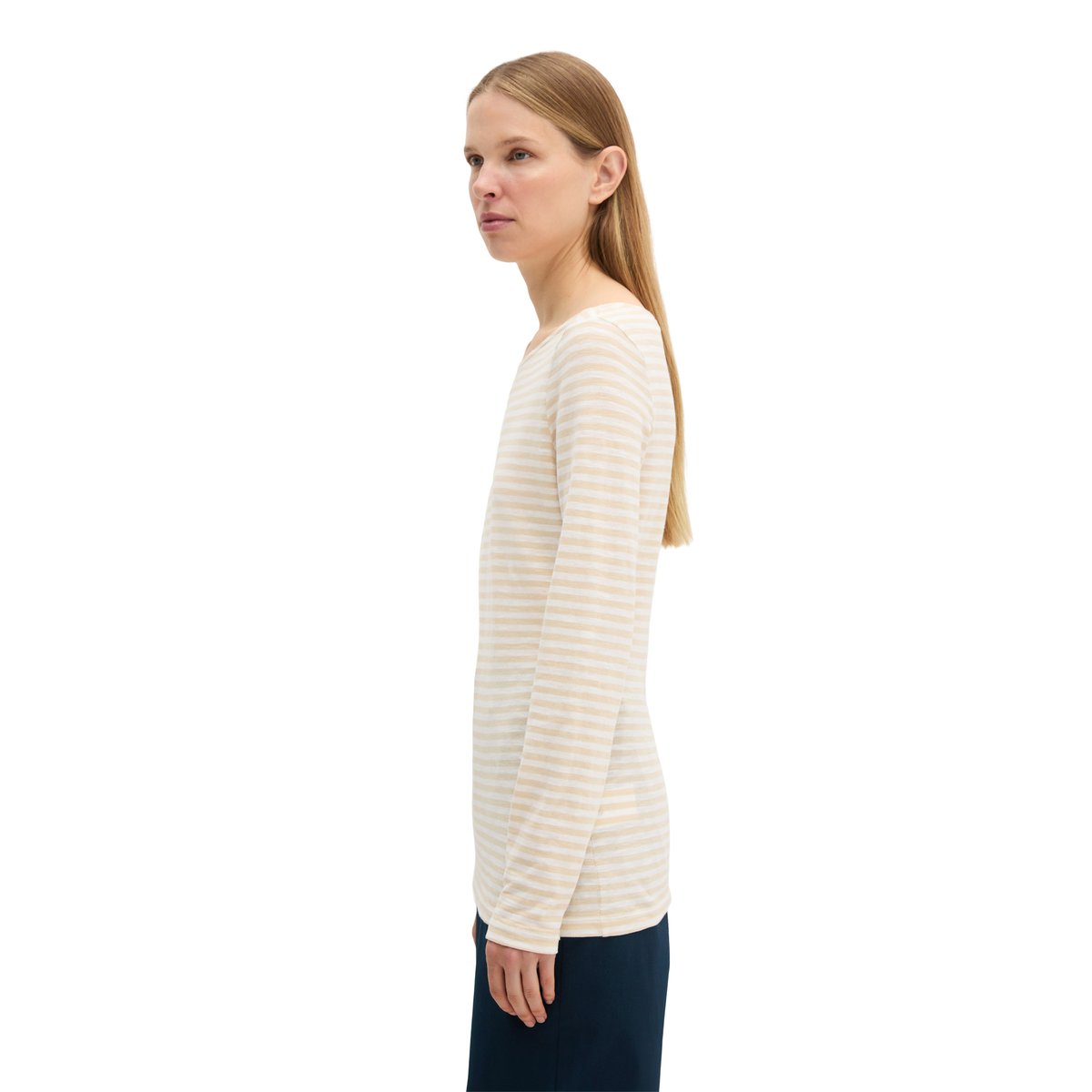 T-shirt long régulier en coton organique blanc, MARC O'POLO