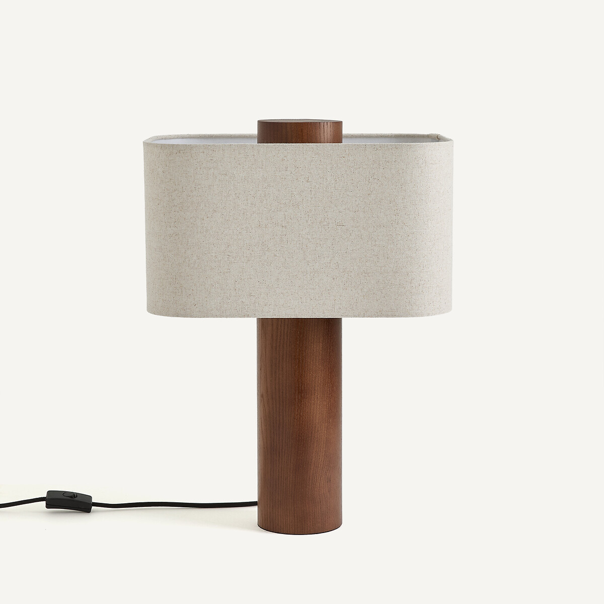 Lampe à poser en frêne teinté noyer et lin, DRYADE noyer, AM.PM