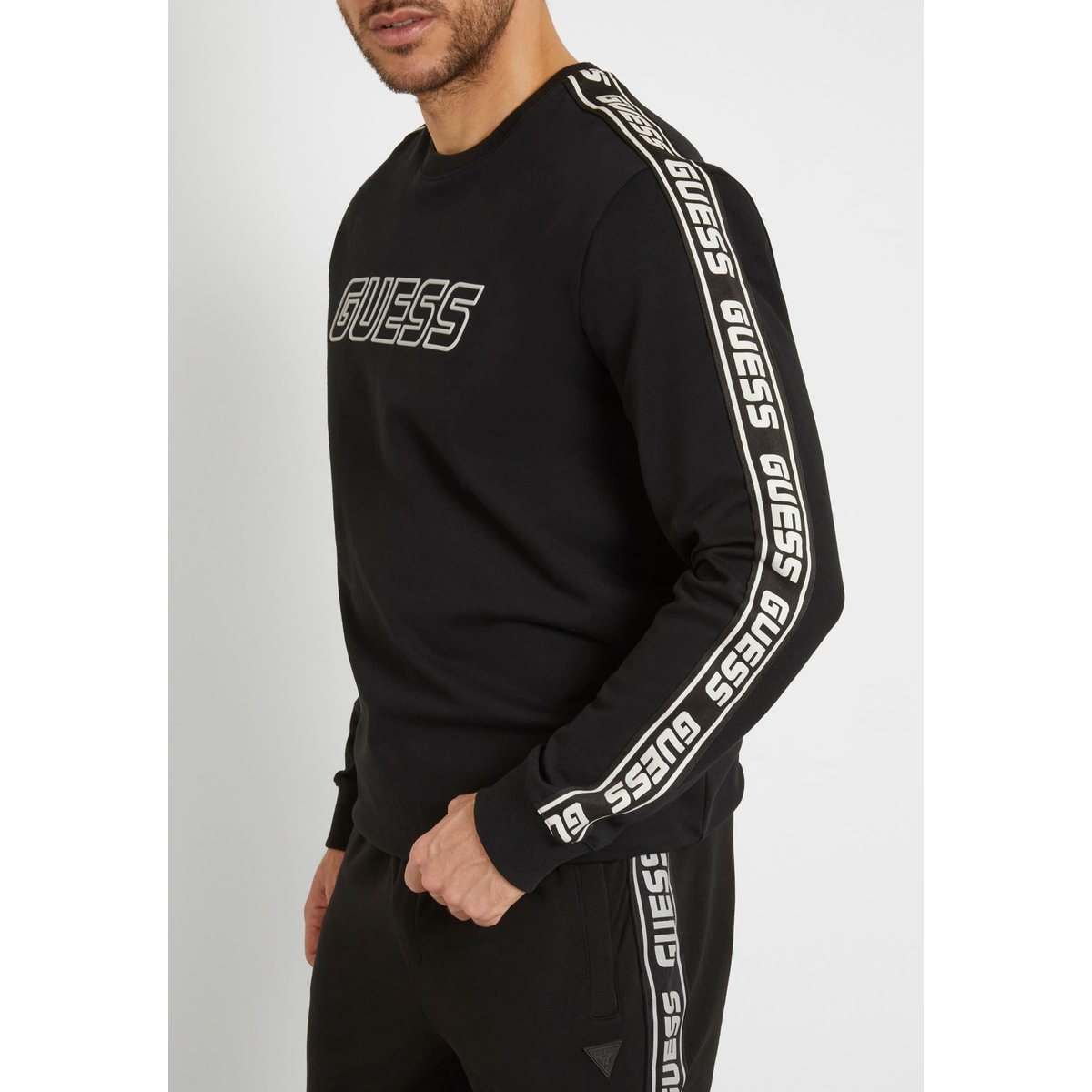 Sweat-Shirt Logo Frontal noir, GUESS