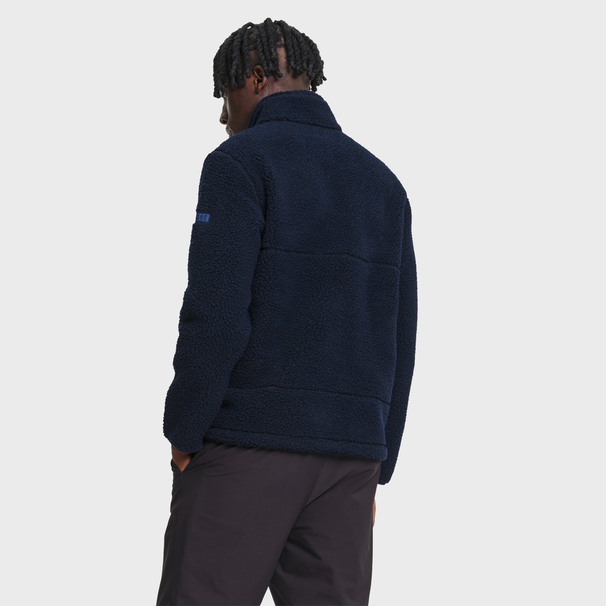 Veste sherpa recyclée col montant zippée bleu marine, AIGLE