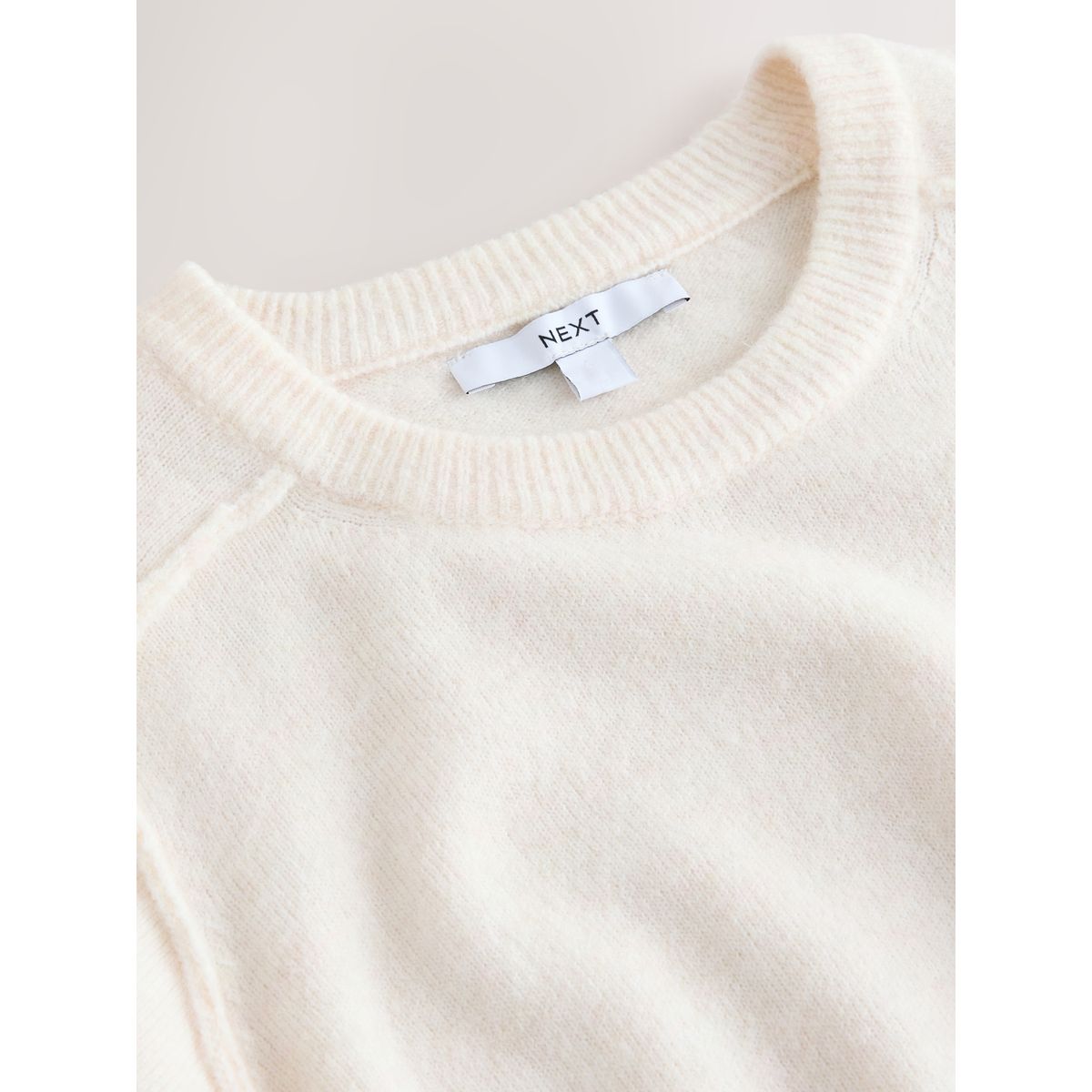 T-shirt en maille à manches mi-longues écru, NEXT