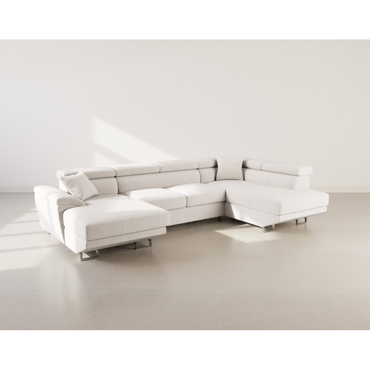Canapé d'Angle Convertible 7 places - BAOJI beige, LISA DESIGN