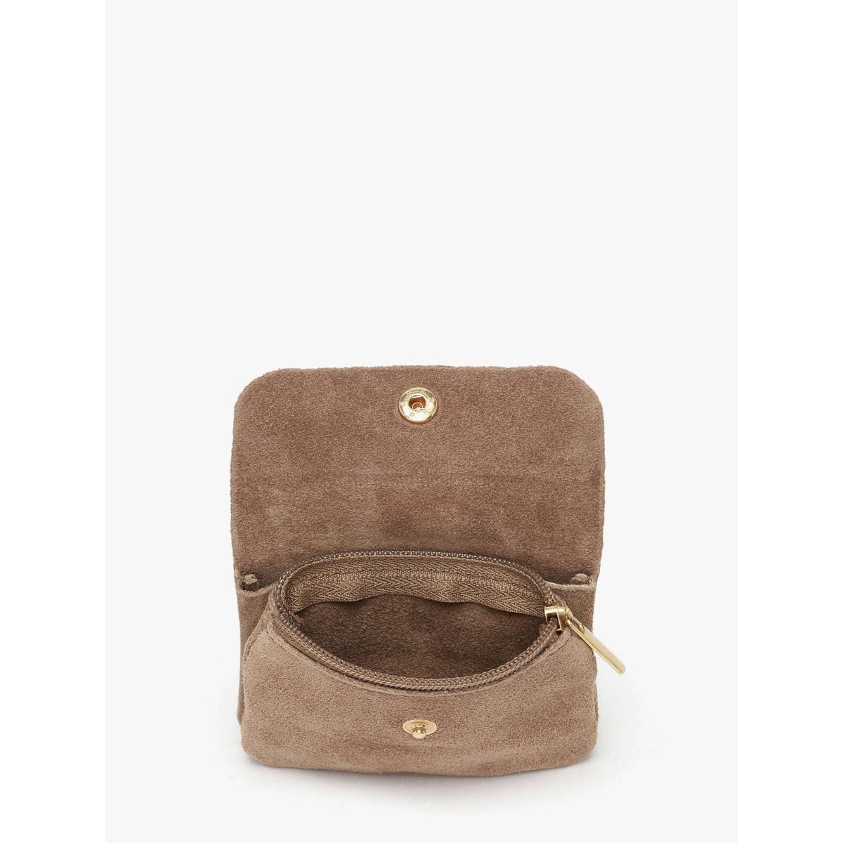 Porte-monnaie Velvet cuir taupe, MILANO