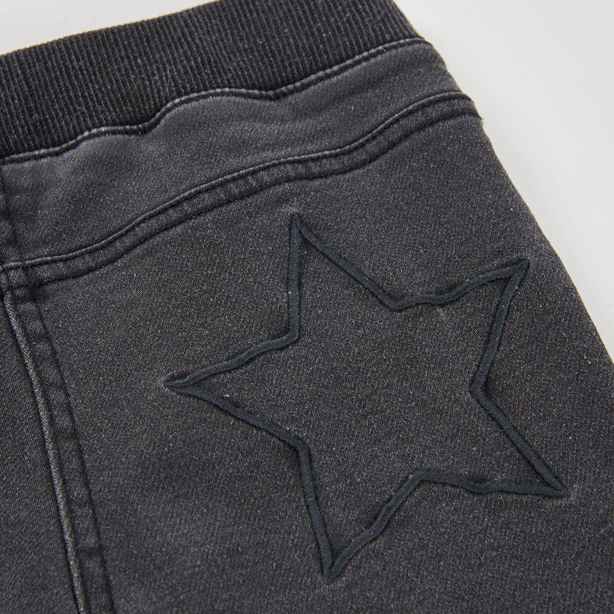 Pantalon fille denim avec étoiles noir, BOBOLI