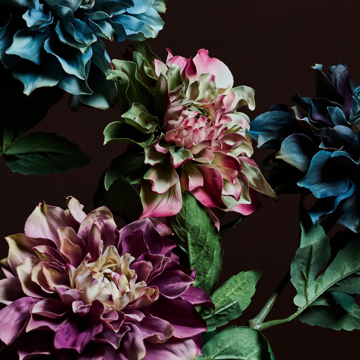 Tige de dahlia artificielle avec bourgeon H64 rose et jaune, SIA DECO