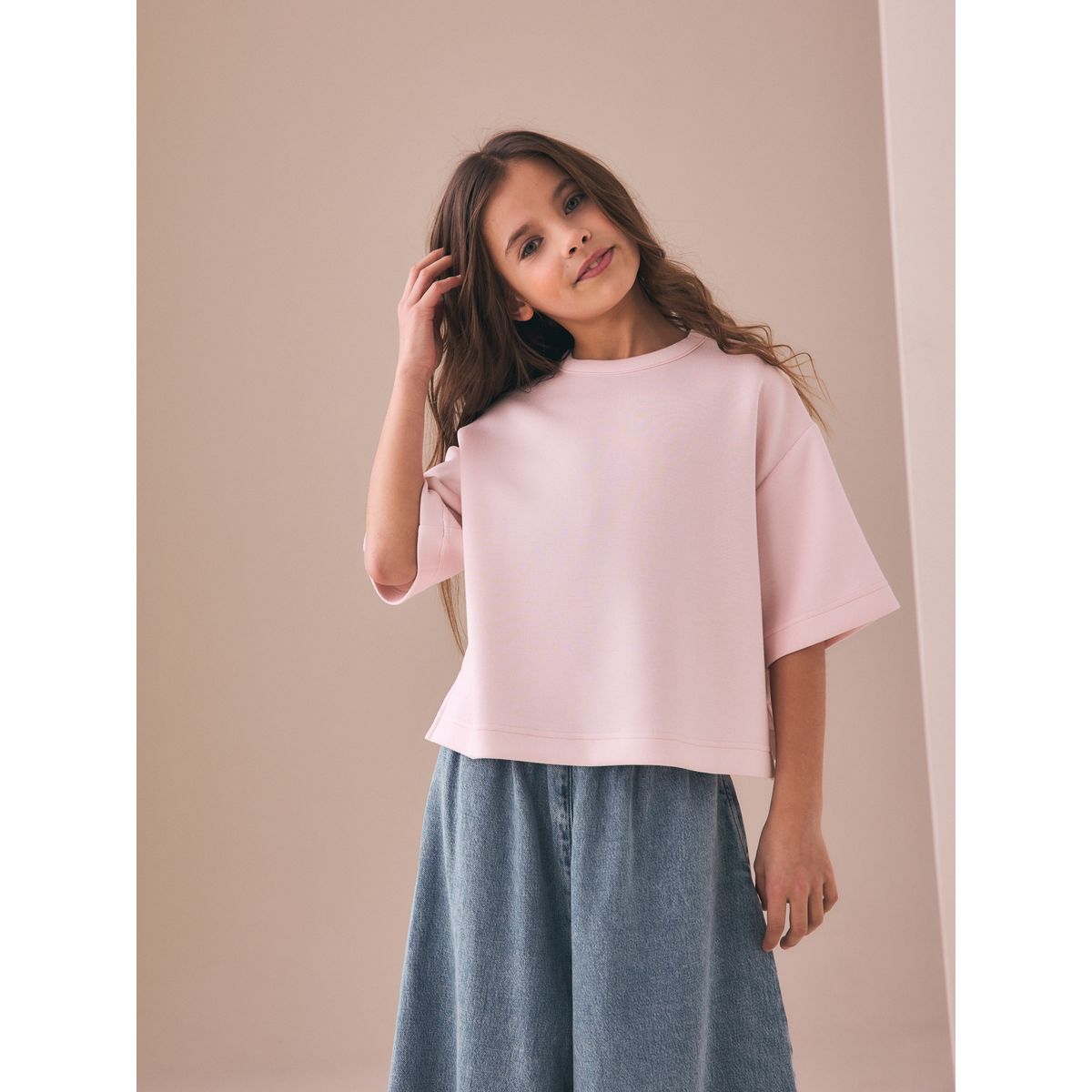 T-shirt droit oversize ultra-doux rose, NEXT