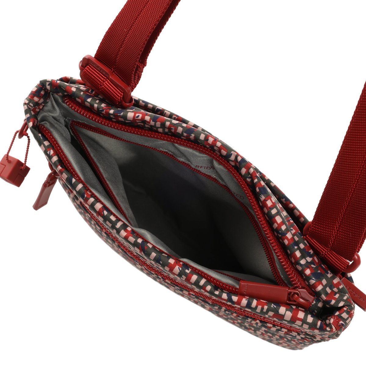 Sac bandoulière compact vertical avec protection RFID print aw25, HEDGREN