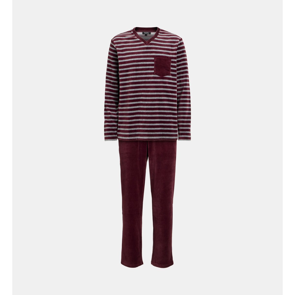 Ensemble pyjama long doker velours ras bordeaux, GALERIES LAFAYETTE