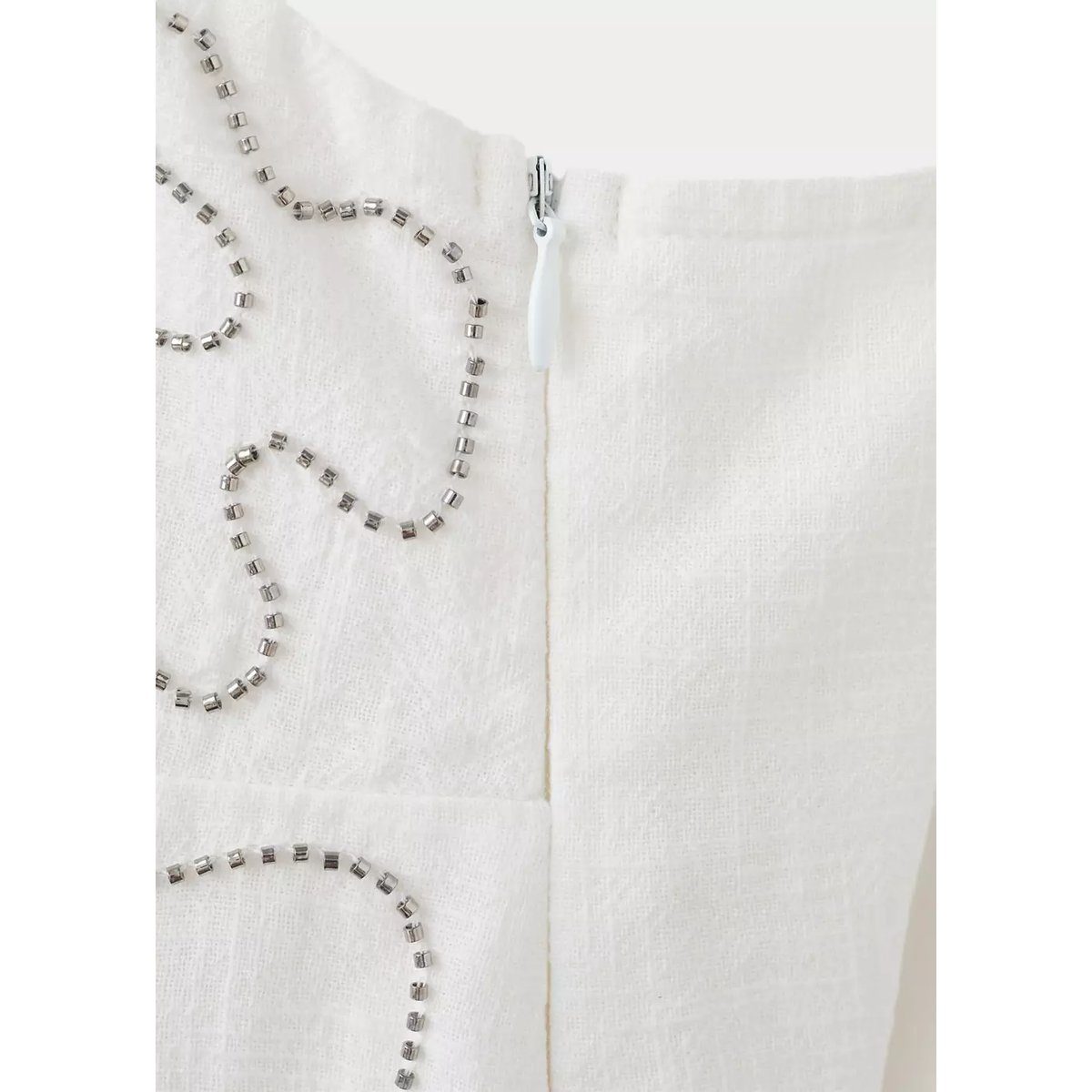 Top brodé perles blanc cassé, MANGO TEEN
