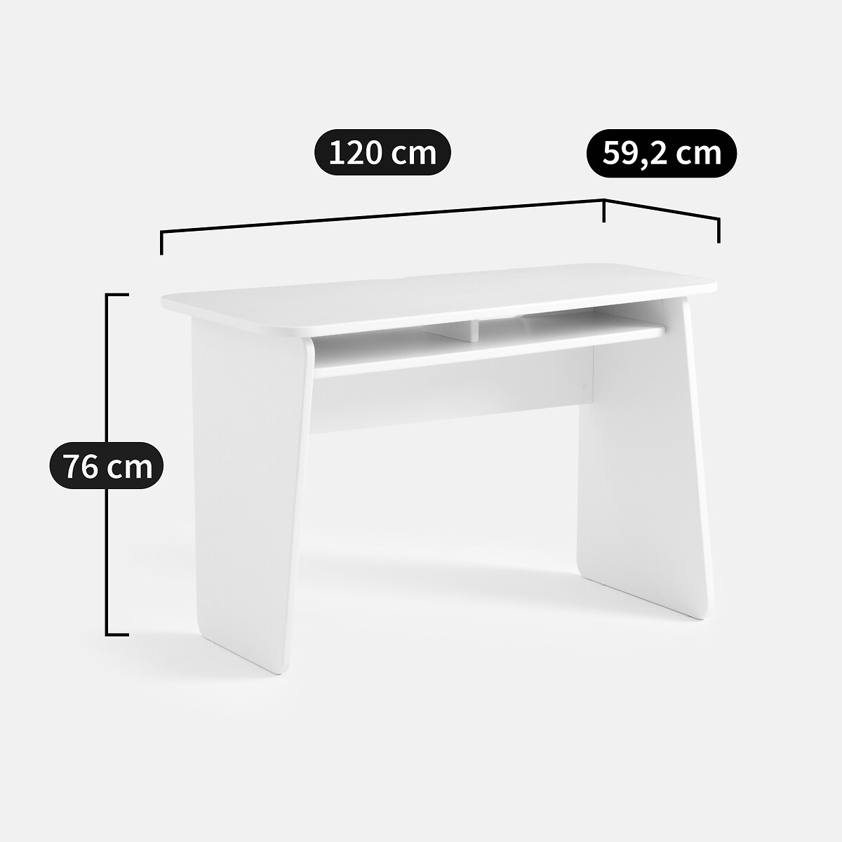 Bureau laqué, 2 niches, FREJA beige, LA REDOUTE INTERIEURS