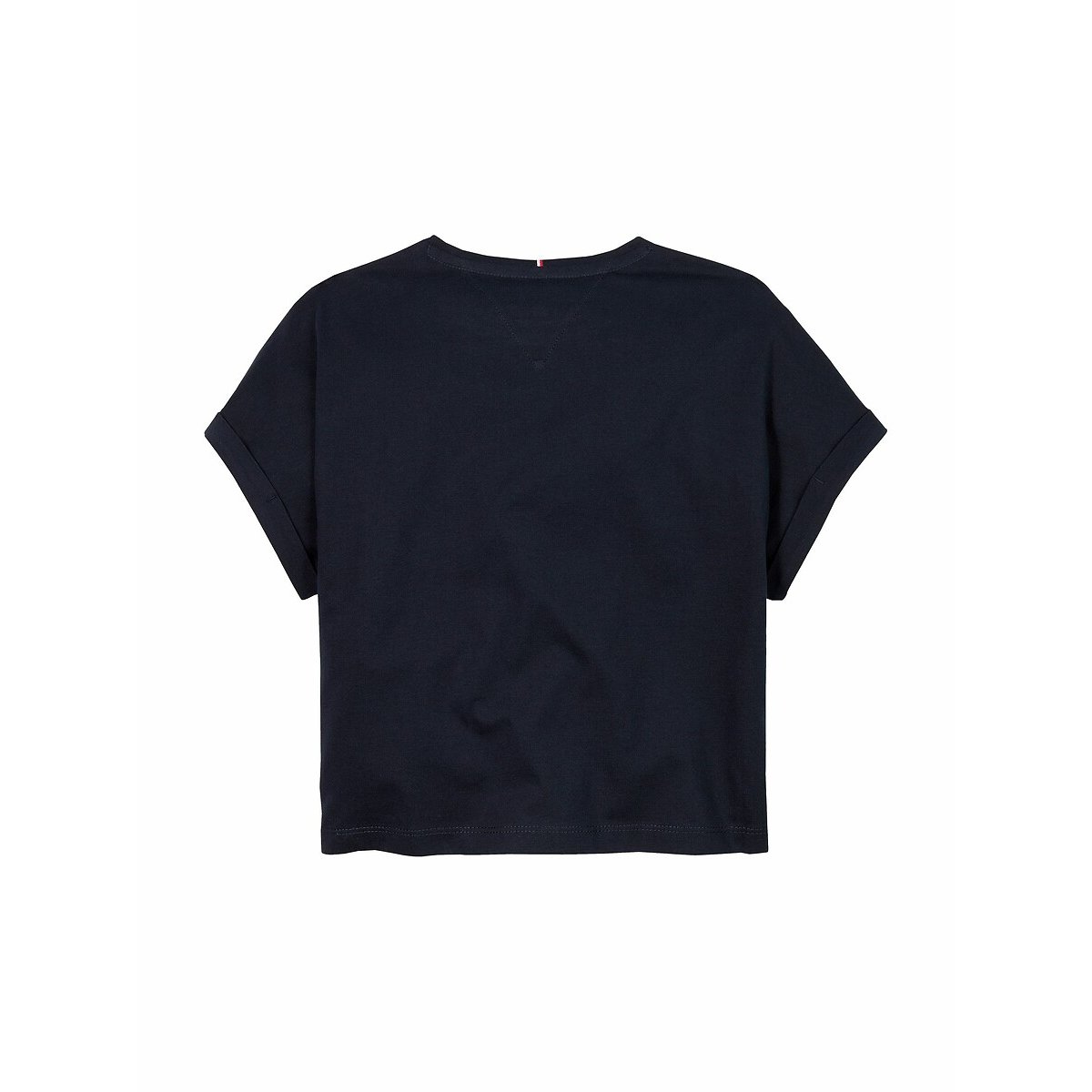 Short Sleeve T-Shirt with Sequin Logo navy blue, TOMMY HILFIGER