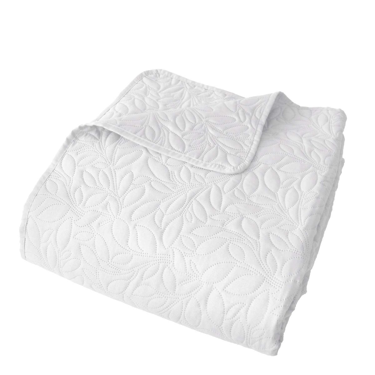 Couvre-lit imprimé floral blanc, TOILINUX