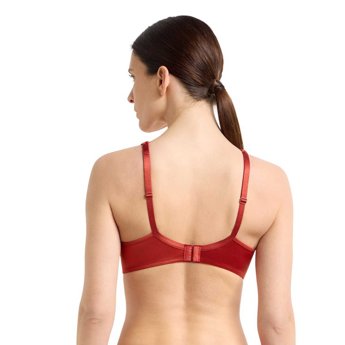 Soutien-gorge balconnet avec armatures Dim x Inès de la Fressange rouge brique, DIM