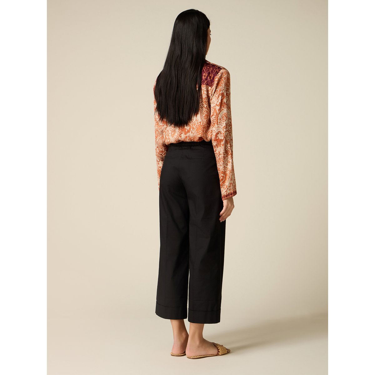 Pantalon cropped noir, OLTRE