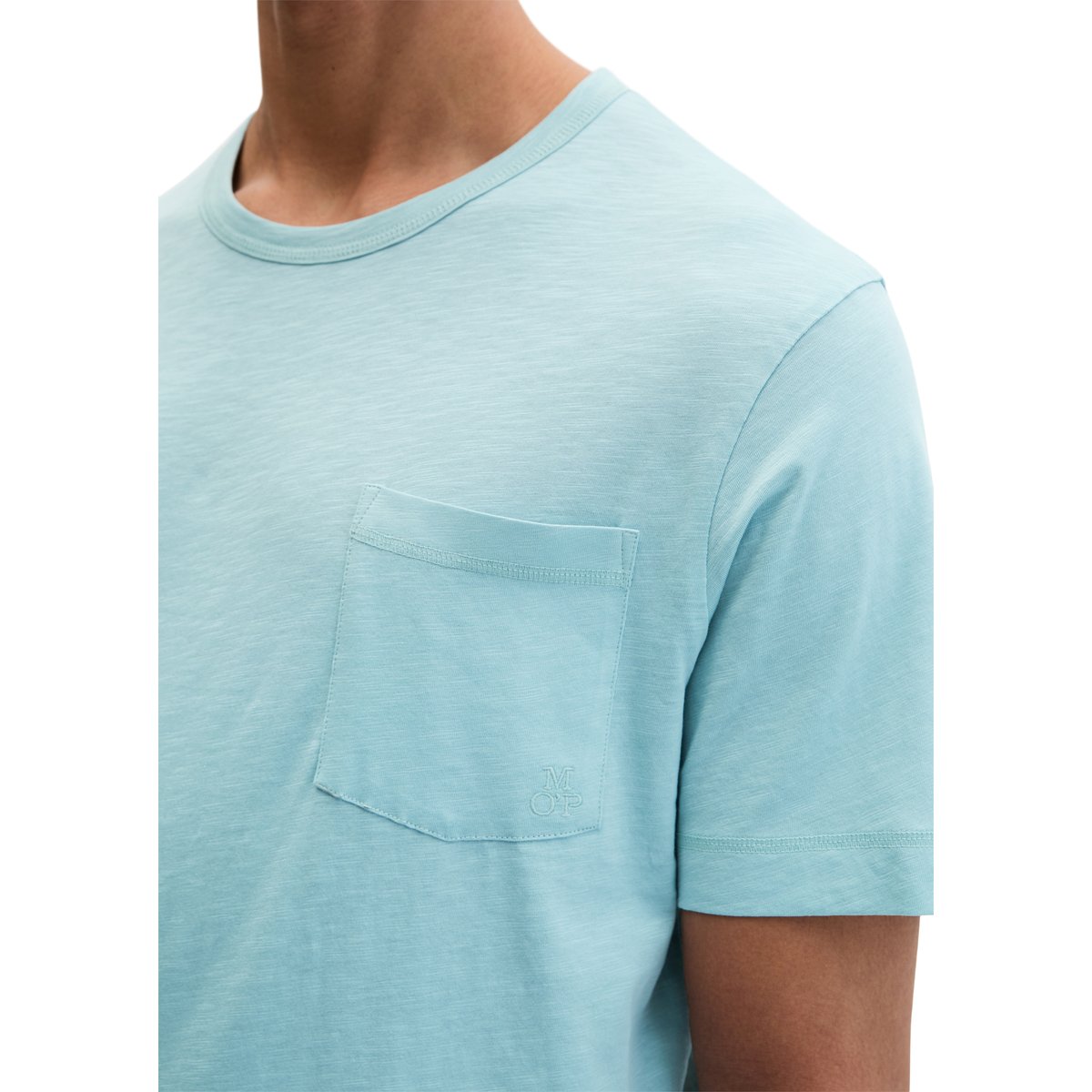 T-shirt coupe classique en jersey slub doux vert clair, MARC O'POLO