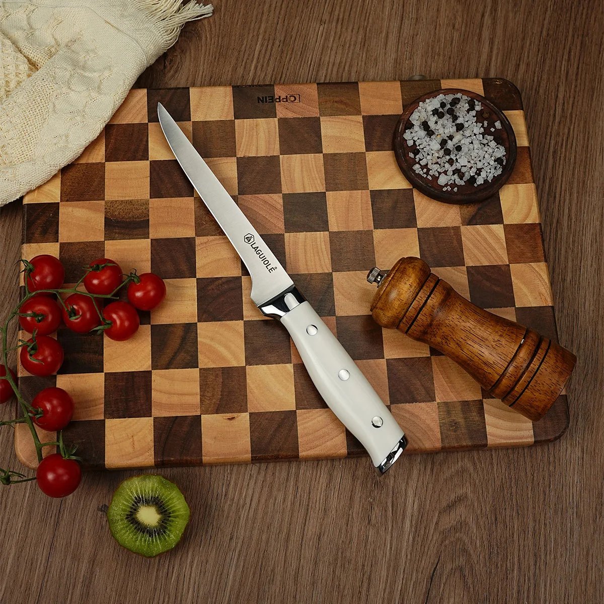 Couteau à désosser 29 cm - Elégance blanc, LAGUIOLE CUISSON