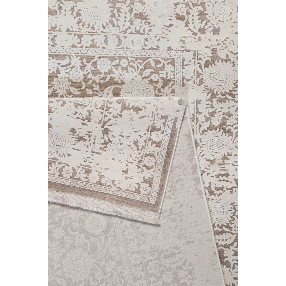 Tapis salon toucher soyeux vintage à relief , Florida blanc,gris, ESPRIT