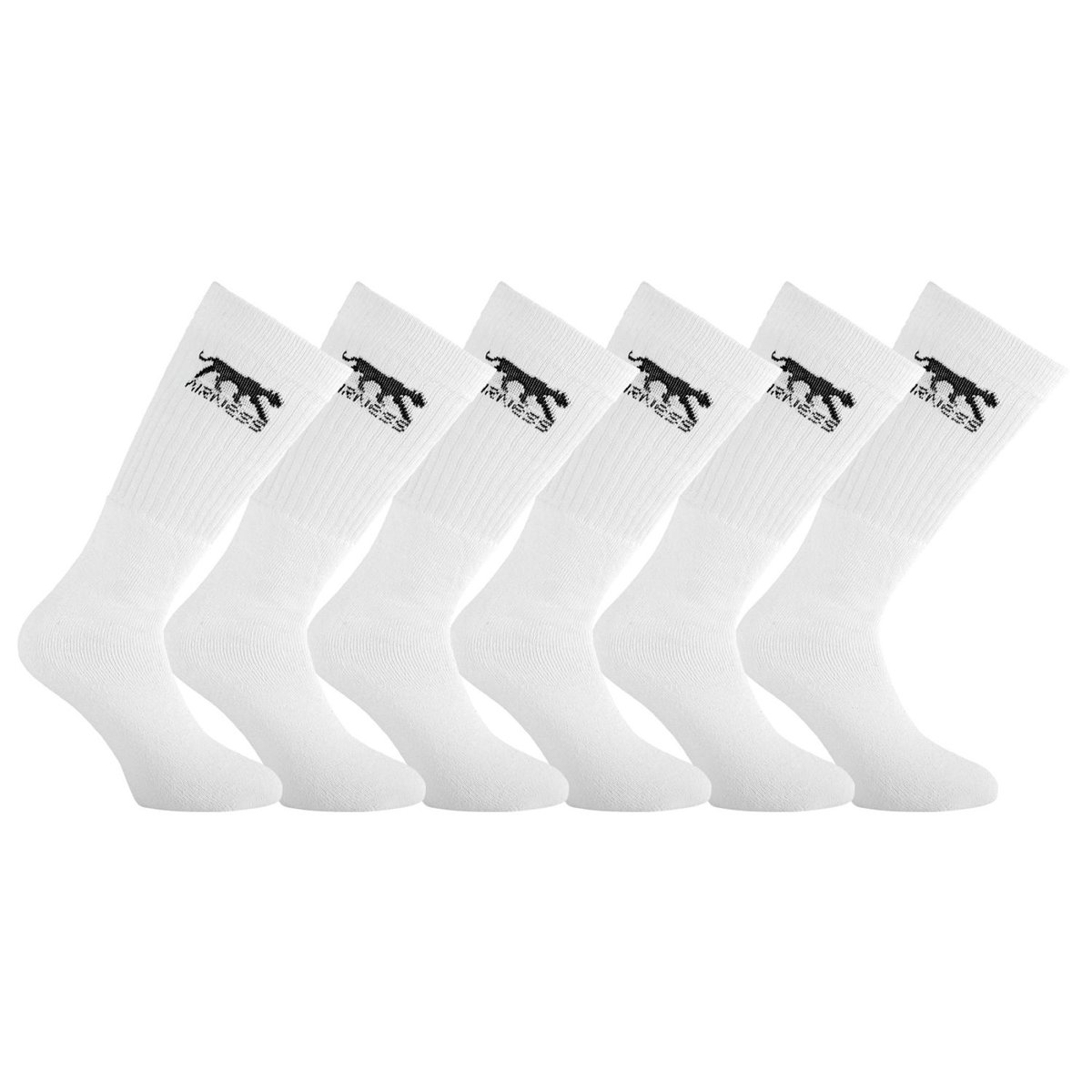 Lot De 6 Chaussettes Hautes blanc/noir, AIRNESS