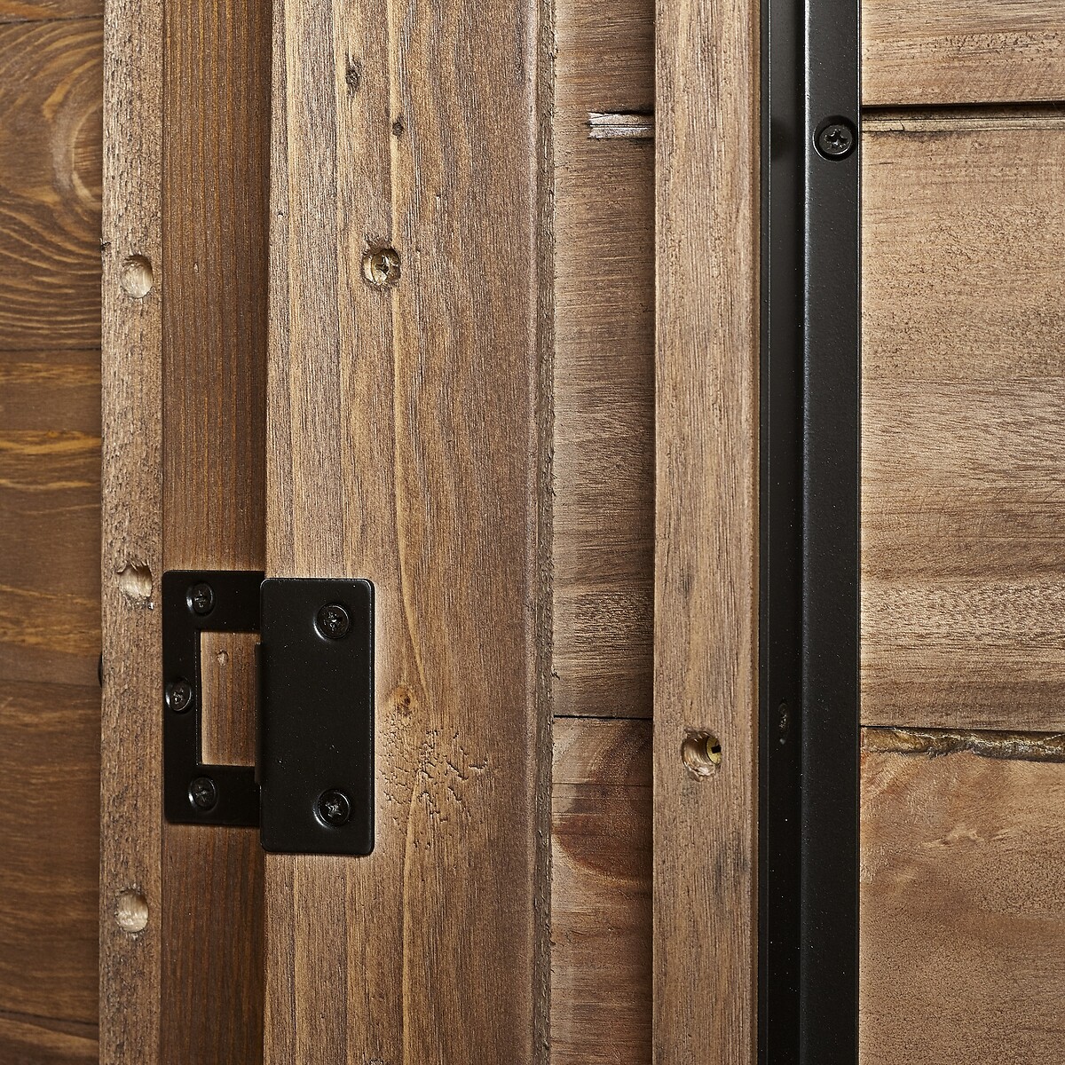 Ember Reclaimed Wood 2 Door Wardrobe rustic dark wood, SO'HOME