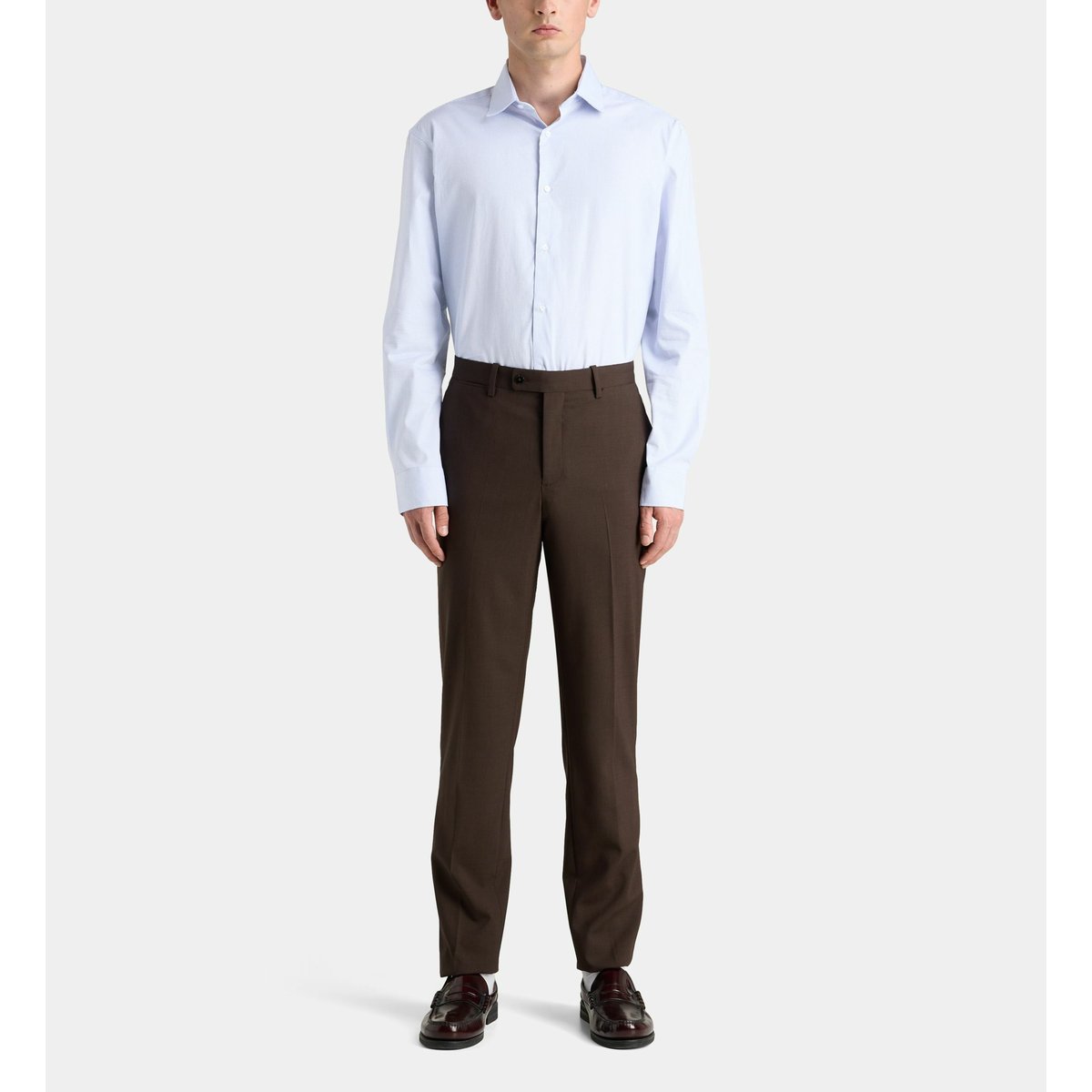 Chemise confort asrcheck micro carreaux en coton bleu clair, GALERIES LAFAYETTE