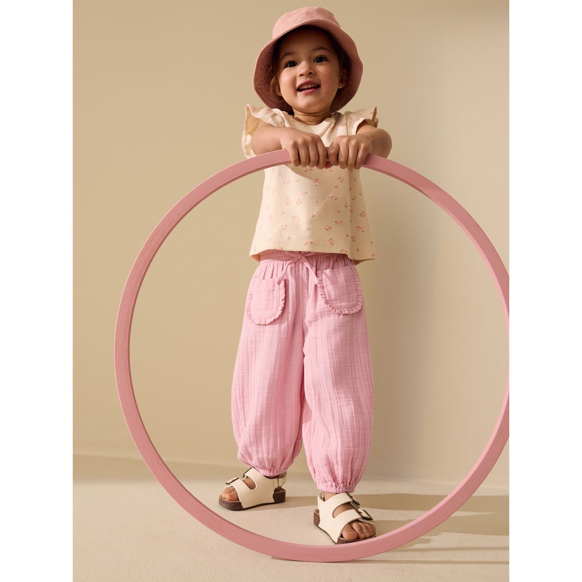 Pantalons, lot de 2 rose et floral, NEXT