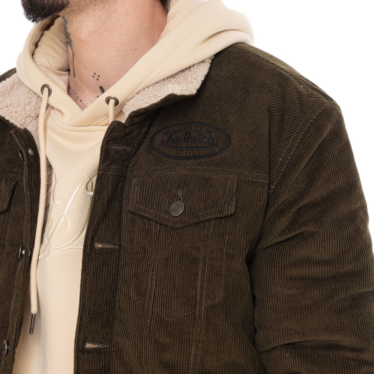 Blouson coton JAMS kaki/beige/noir, VON DUTCH
