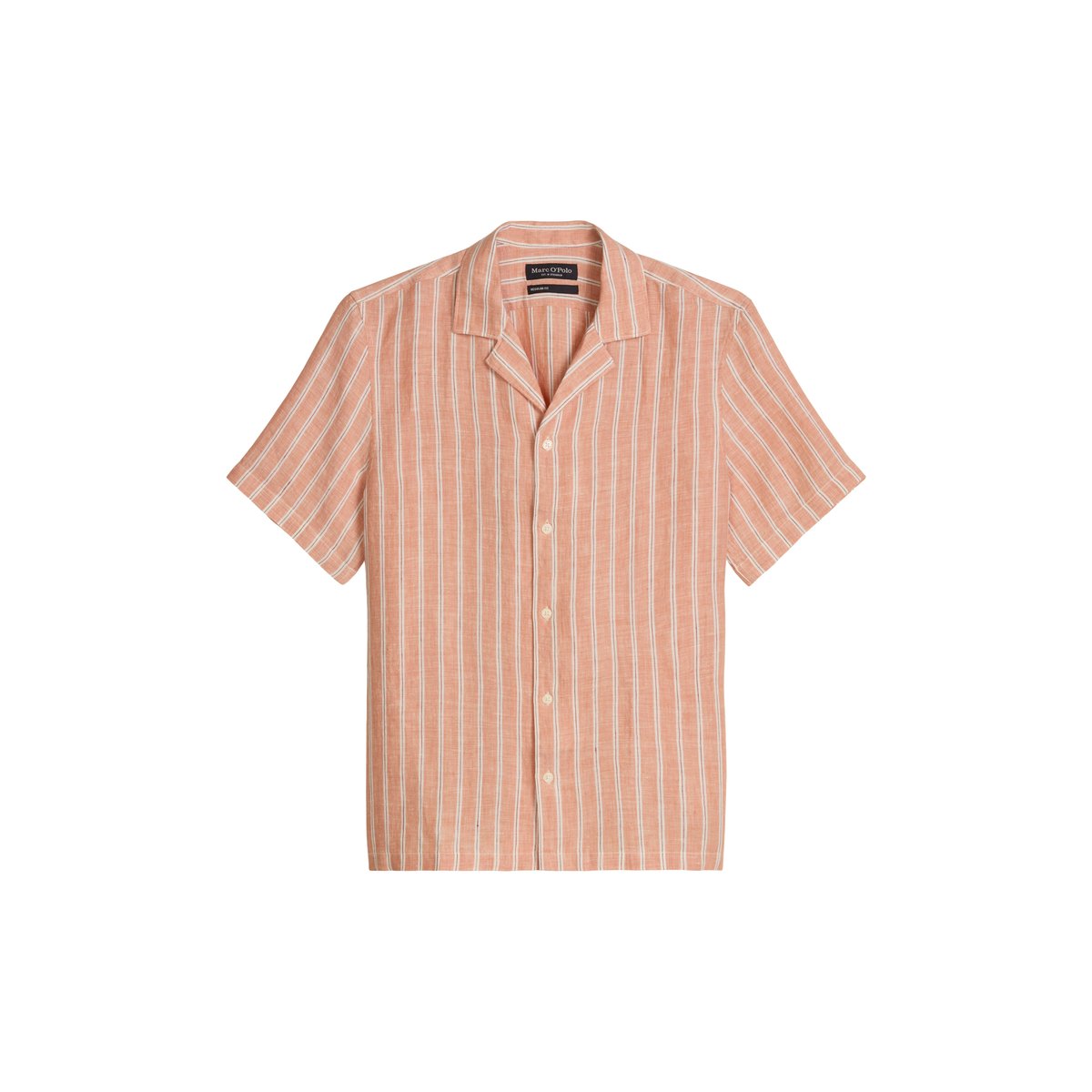 Chemise à manches courtes regular en lin de haute qualité orange, MARC O'POLO