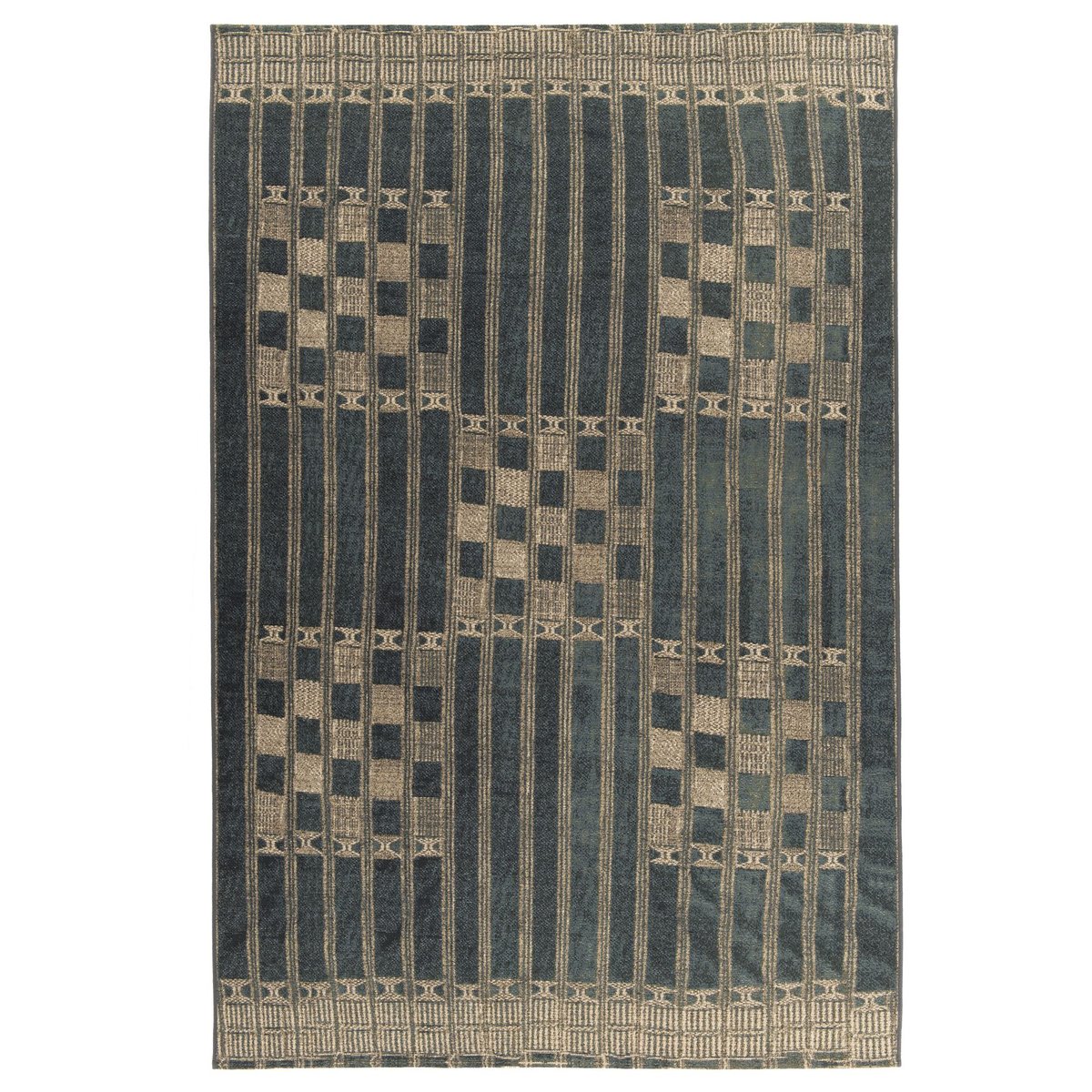 Tapis tissé d'intérieur et d'extérieur - AURORA bleu, GINO FALCONE