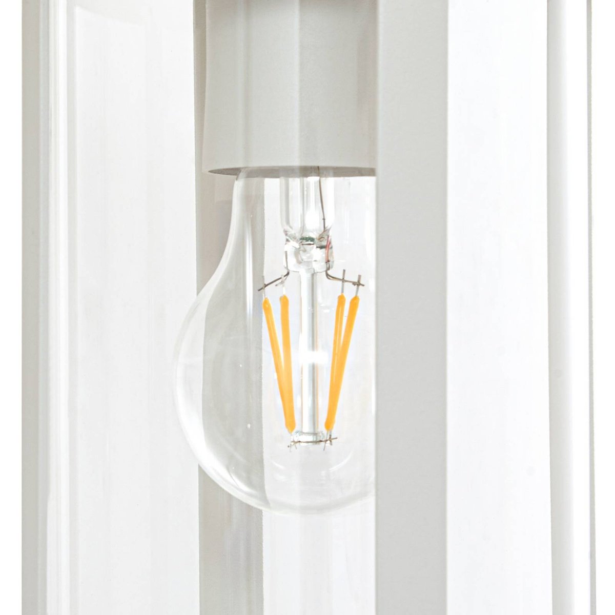 Applique extérieure en aluminium antique blanc, transparent, LINDBY