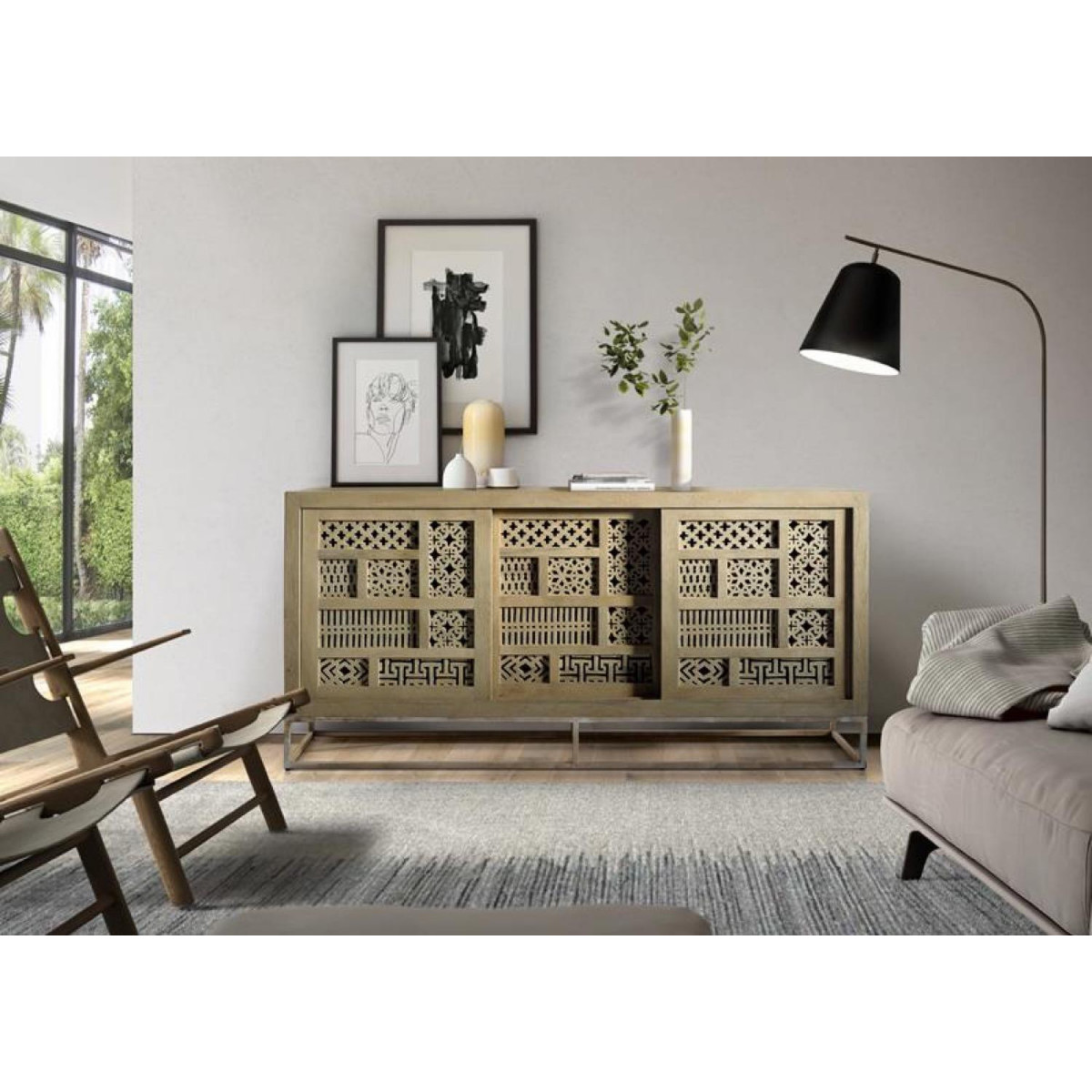 Bahut - FLORELLE marron, DECORATION D’AUTREFOIS