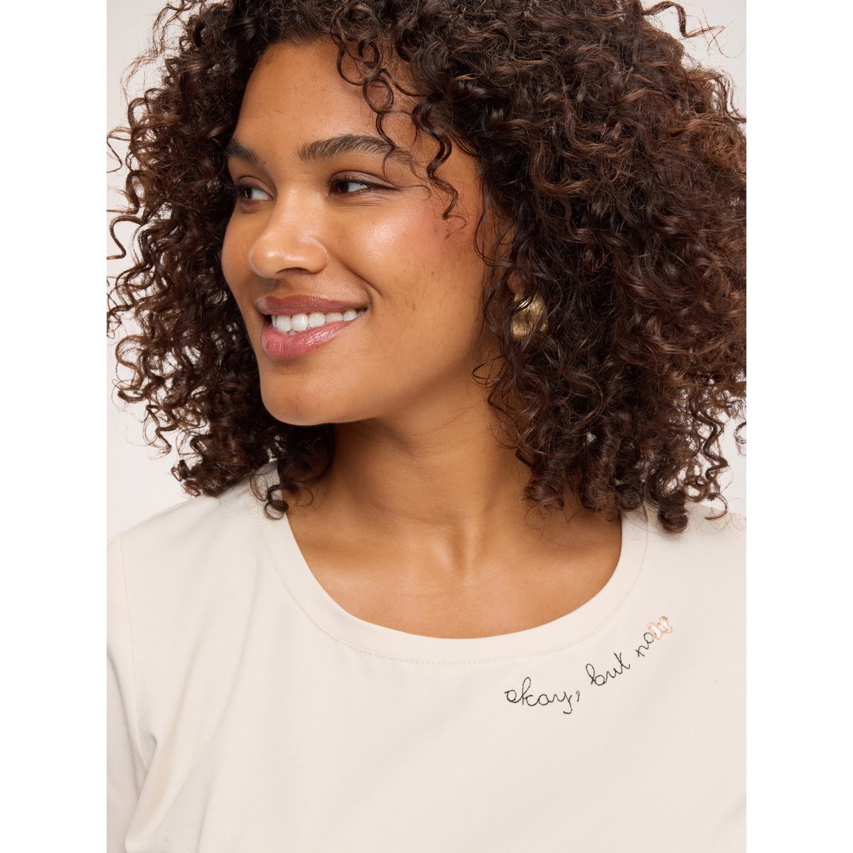 T-shirt avec inscription blanc, FIORELLA RUBINO
