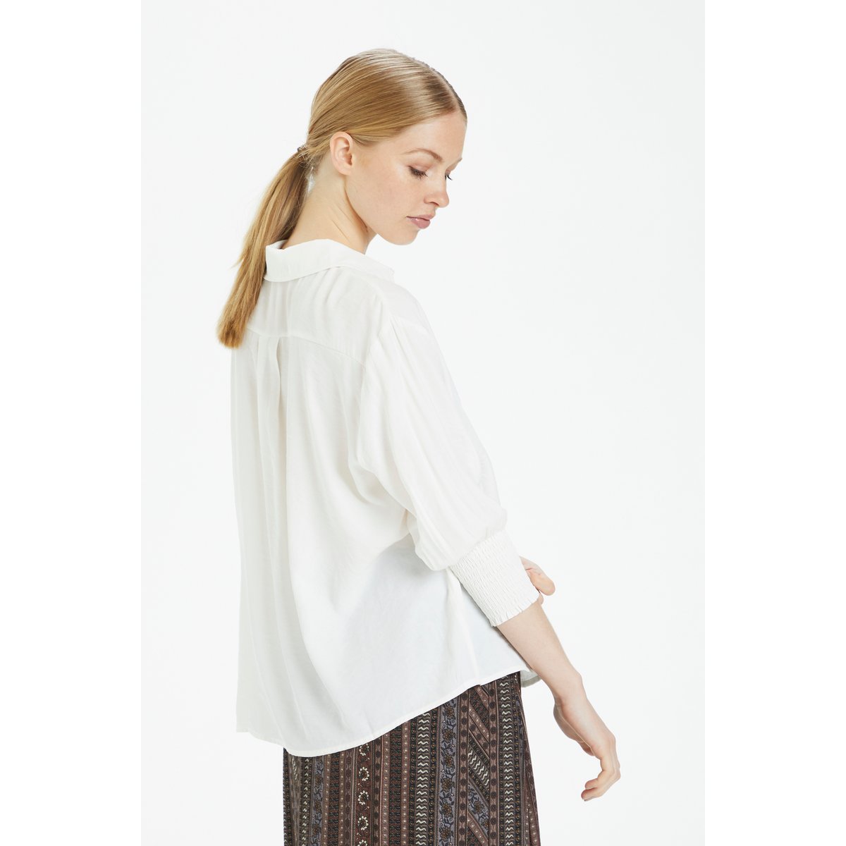 Short sleeved shirt blanc chalk, CREAM